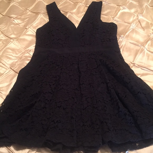 Free People Dresses & Skirts - Free People “Lovely In Love” Black Mini Dress-L